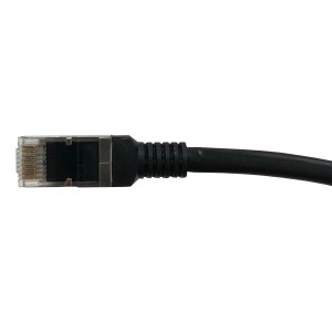 Patch Lead External Cat6A S/FTP PE Moulded Boot 26AWG Black (L)20Mtr