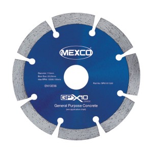 Diamond Cutting Blade Concrete X10 GPX1011522 (Dia)115mm Bore Size 22.23mm