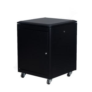 DYNAmic Data Cabinet Glass Front Door Steel Rear Door Removable Side Panels Adj Feet & Earth Kit LN-FS12U6060-BL-121 Black (H)12U x (W)600mm x (D)600mm Castors