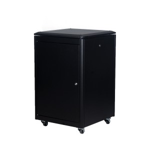 DYNAmic Data Cabinet Glass Front Door Steel Rear Door Removable Side Panels Adj Feet & Earth Kit LN-FS16U6060-BL-121 Black (H)16U x (W)600mm x (D)600mm Castors