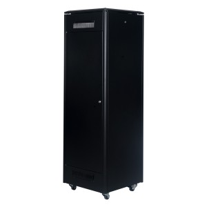 DYNAmic Data Cabinet Glass Front Door Steel Rear Door Removable Side Panels Adj Feet & Earth Kit LN-FS36U6060-BL-121 Black (H)36U x (W)600mm x (D)600mm Castors
