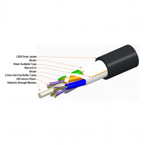 TeraSPEED Fibre Cable Stranded Loose Tube SM 12 Fibre OS2 9/125 LSZH B2ca-s1a,d0,a1 Black (Dia)11.70mm C-012-LN-8W-M12BK/25D/B2 Gel-free