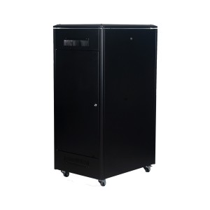 DYNAmic Data Cabinet Glass Front Door Steel Rear Door Removable Side Panels Adj Feet & Earth Kit LN-FS26U6080-BL-121 Black (H)26U x (W)600mm x (D)800mm Castors
