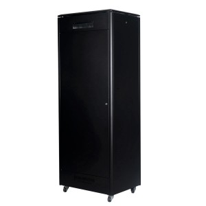 DYNAmic Data Cabinet Glass Front Door Steel Rear Door Removable Side Panels Adj Feet & Earth Kit LN-FS42U8060-BL-921 Black (H)42U x (W)800mm x (D)600mm Castors