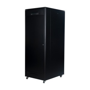 DYNAmic Data Cabinet Glass Front Door Steel Rear Door Removable Side Panels Adj Feet & Earth Kit LN-FS42U8010-BL-921 Black (H)42U x (W)800mm x (D)1000mm Castors