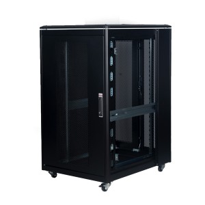 DYNAmic Server Cabinet Mesh Front Door Wardrobe Rear Door Removable Side Panels Adj Feet & Earth Kit LN-FS26U8010-BL-251-S Black (H)26U x (W)800mm x (D)1000mm