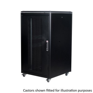 DYNAmic Server Cabinet Mesh Front Door Wardrobe Rear Door Removable Side Panels Adj Feet & Earth Kit LN-FS26U8080-BL-251-S Black (H)26U x (W)800mm x (D)800mm