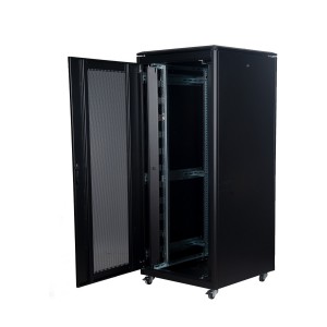 DYNAmic Server Cabinet Mesh Front Door Wardrobe Rear Door Removable Side Panels Adj Feet & Earth Kit LN-FS36U8080-BL-251-S Black (H)36U x (W)800mm x (D)800mm