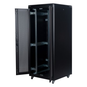 DYNAmic Server Cabinet Mesh Front Door Wardrobe Rear Door Removable Side Panels Adj Feet & Earth Kit LN-FS36U8080-BL-251-S Black (H)36U x (W)800mm x (D)800mm