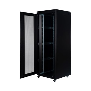 DYNAmic Server Cabinet Mesh Front Door Wardrobe Rear Door Removable Side Panels Adj Feet & Earth Kit LN-FS42U8080-BL-251-S Black (H)42U x (W)800mm x (D)800mm