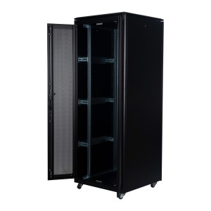 DYNAmic Server Cabinet Mesh Front Door Wardrobe Rear Door Removable Side Panels Adj Feet & Earth Kit LN-FS42U8080-BL-251-S Black (H)42U x (W)800mm x (D)800mm
