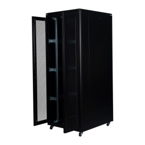 DYNAmic Server Cabinet Mesh Front Door Wardrobe Rear Door Removable Side Panels Adj Feet & Earth Kit LN-FS42U8010-BL-251-S Black (H)42U x (W)800mm x (D)1000mm