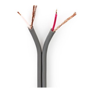 Audio Cable Individually Screened Microphone/Installation 2 Core Grey (L)100Mtr 2x0.16mm2