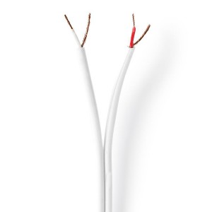 Audio Cable Individually Screened RCA Phono 2 Core White (L)100Mtr 2x0.15mm2