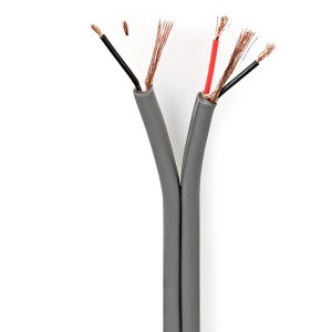Balanced Audio Cable Individually Screened Microphone/Installation 4 Core Grey (L)100Mtr 4x0.16mm2  
