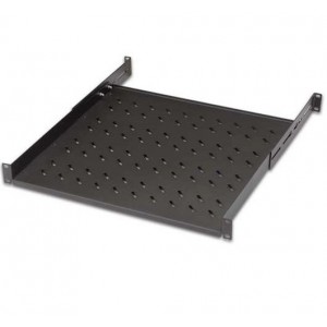 Shelf Vented Adjustable Rear Brackets Up to 50kg RAF-RMC-1145-BL Black (H)1U x (W)19" x (D)450mm