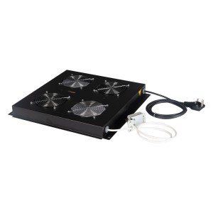 Fan Tray with Thermostat Control Roof Mounted 2 Low Noise FAN-THM-2FFS-BL-UK Black