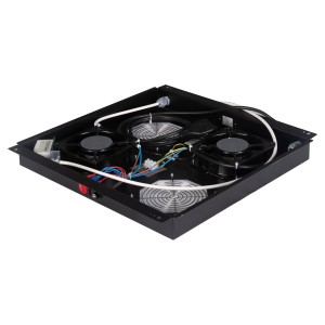 Fan Tray with Thermostat Control Roof Mounted 2 Low Noise FAN-THM-2FFS-BL-UK Black