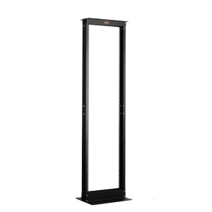 19" Open Frame System Single Frame Rail Depth 80mm Flat Pack  LN-OF42USD380-BL Black (H)42U x (W)530mm x (D)380mm Weight 23.5kg