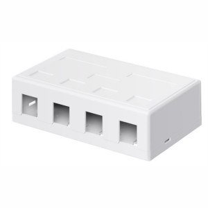 Surface Mount Outlet 4Port Keystone White   