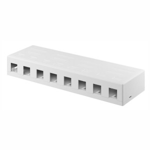 Surface Mount Outlet 8Port Keystone White   