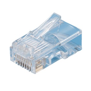 RJ45 Plug 8P8C Cat5e Unshielded Round 6mm 24-28 AWG Stranded or Solid One-Part Clear (Pack of 20)  