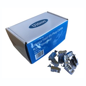 Fast-Fit Plug RJ45 Cat6A Shielded With Rear Clamp Stranded or Solid One-Part Max. Wire Insulation Dia. 1.2mm Pack Qty: 100pcs