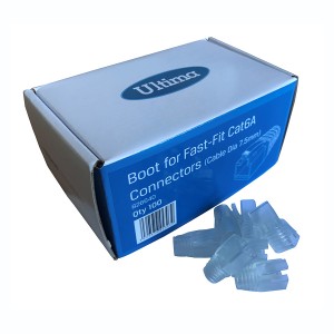 Plug Boot Fast-Fit RJ45 Snagless 7.5mm Cat6A 100 Pcs Clear