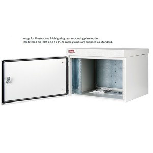 Safebox-B Wallmount Cabinet Outdoor With Roof Canopy Steel IP55 LN-ESO-IP5507U6045-LG Light Grey (H)7U x (W)600mm x (D)450mm RAL7035