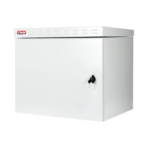 Safebox-B Wallmount Cabinet Outdoor With Roof Canopy Steel IP55 LN-ESO-IP5509U6045-LG Light Grey (H)9U x (W)600mm x (D)450mm RAL7035