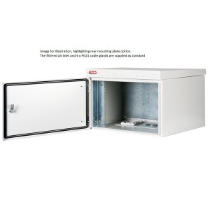 Safebox-B Wallmount Cabinet Outdoor With Roof Canopy Steel IP55 LN-ESO-IP5507U6060-LG Light Grey (H)7U x (W)600mm x (D)600mm RAL7035