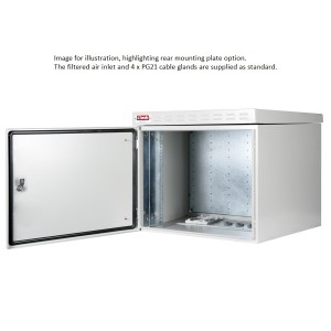 Safebox-B Wallmount Cabinet Outdoor With Roof Canopy Steel IP55 LN-ESO-IP5509U6060-LG Light Grey (H)9U x (W)600mm x (D)600mm RAL7035