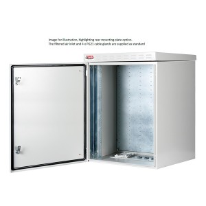 Safebox-B Wallmount Cabinet Outdoor With Roof Canopy Steel IP55 LN-ESO-IP5516U6060-LG Light Grey (H)16U x (W)600mm x (D)600mm RAL7035