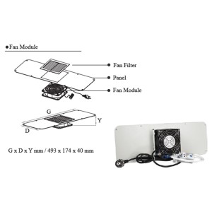 Safebox-B Fan Module Kit Single Fan IP54 220V LN-FAN-THM-1FSBE-LG-UK1 With 2m lead and UK plug