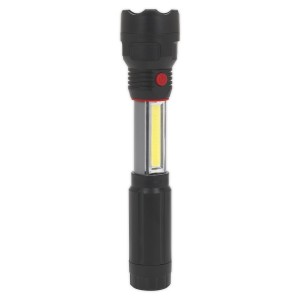 2-in-1 Hand Light COB LED 4x AAA batteries (not inc) Sliding Handle 150 Lumen Black