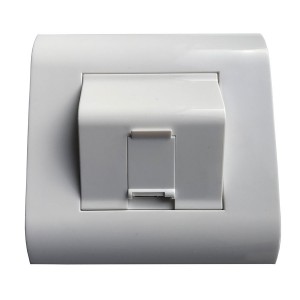 Angled Adaptor 1 Port 45x45 Hinged Shutter Keystone White