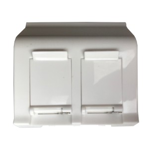 Angled Adaptor 2 Port 45x45 Hinged Shutter Keystone White   
