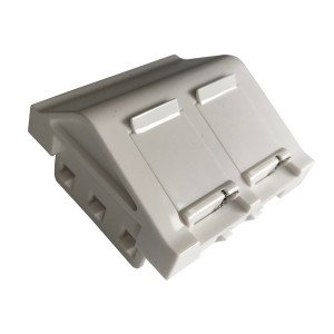 Angled Adaptor 2 Port 45x45 Hinged Shutter Keystone White