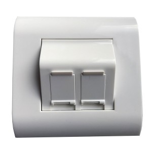 Angled Adaptor 2 Port 45x45 Hinged Shutter Keystone White