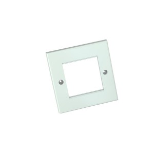 Faceplate Flat Single Gang 2x Euro YFPBP03112 White (H)86mm x (W)86mm