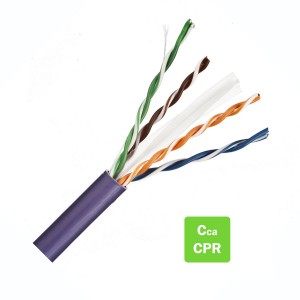 Solid Cat6 U/UTP LSZH 4 Pair Cca-s1a,d1,a1 Reelex II Violet (L)305Mtr NVP 65% Outer Dia 6.2mm