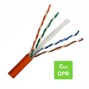 Solid Cat6 U/UTP LSZH 4 Pair Cca-s1a,d1,a1 Reelex II Orange (L)305Mtr NVP 65% Outer Dia 6.2mm 