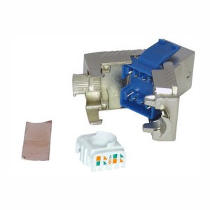 Keystone Jack Cat8 Tool-Less Shielded Silver