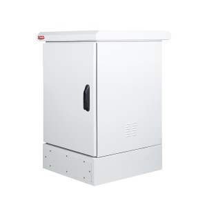 16U 19" Single Bay IP65 Pre-galvanised DX51 D+Z275 Swing Handle 3 Point Locking Double Layer Construction Plinth 200mm LN-OD-16U6065-LG-Z275 Light Grey (H)1080mm x (W)600mm x (D)650mm