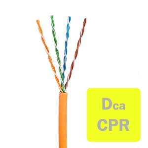 Solid Cat5e U/UTP LSZH 4 Pair Dca-s2,d2,a1 CommPak Box Orange (L)305Mtr NVP Rating 69% Outer Dia 5.207mm CS24Z3