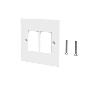Faceplate Eco-Bulk Packaging Flat Single Gang 2x LJ6C M12D-F-262 White (H)86mm x (W)86mm x (D)9mm