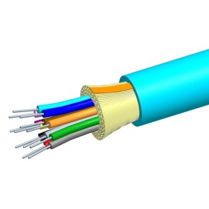 LazrSPEED 550 Fibre Cable Tight Buffered 24 Fibre OM4 LSZH B2ca-s1a,d1,a1 N-024-DS-5K-FSUAQ/B2 Aqua (Dia)8.82mm Fibre Indoor Cable Gel-free  