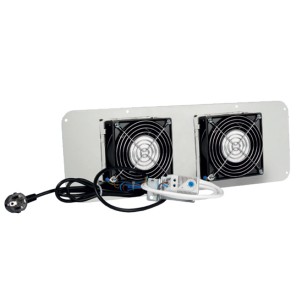 Safebox-B Fan Module Kit Double Fan IP55 220V LN-FAN-THM-2FSBE-LG-UK1 Grey With 2m lead and UK plug