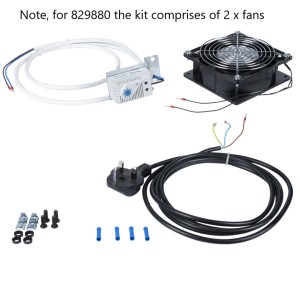 Safebox-B Fan Module Kit Double Fan IP55 220V LN-FAN-THM-2FSBE-LG-UK1 Grey With 2m lead and UK plug