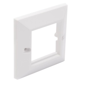 Faceplate Bevelled Single Gang 2x Euro White (H)86mm x (W)86mm